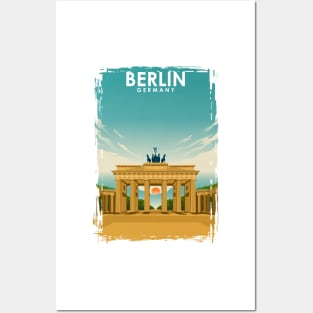 Berlin Germany Brandenburg Gate Vintage Travel Poster Posters and Art